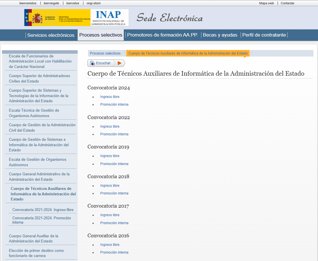 INAP técnico auxiliar de informática